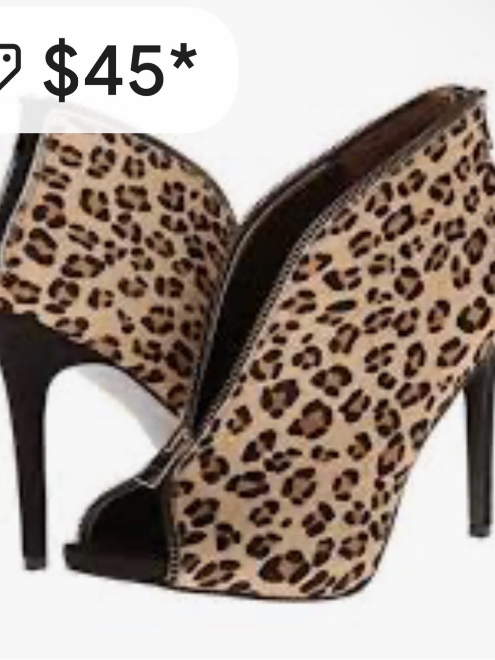 Leopard Print Peep-Toe Stiletto Booties - Women